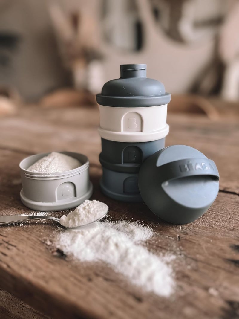 Baba BEABA Formula and Snack Container, Baby Formula Dispenser, Toddler Baby Snack Storage Container, Holds up to 11 Doses of Milk Powder Per Compartment, Made in France, Rain - Image 3